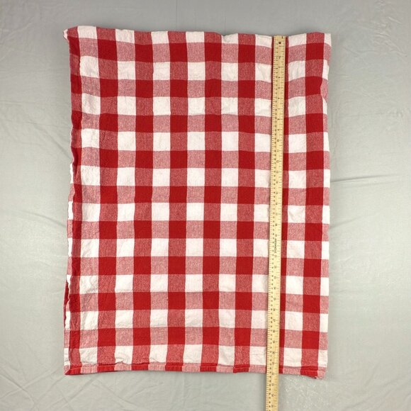 Fabstyles Buffalo Check Red White Cotton Tablecloth 50x64 Farmhouse Picnic - Picture 2 of 5
